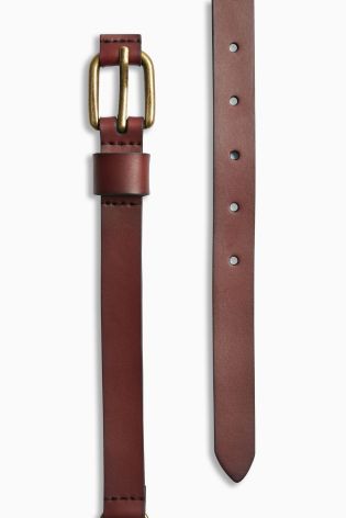 Chocolate Leather Plait Back Belt
